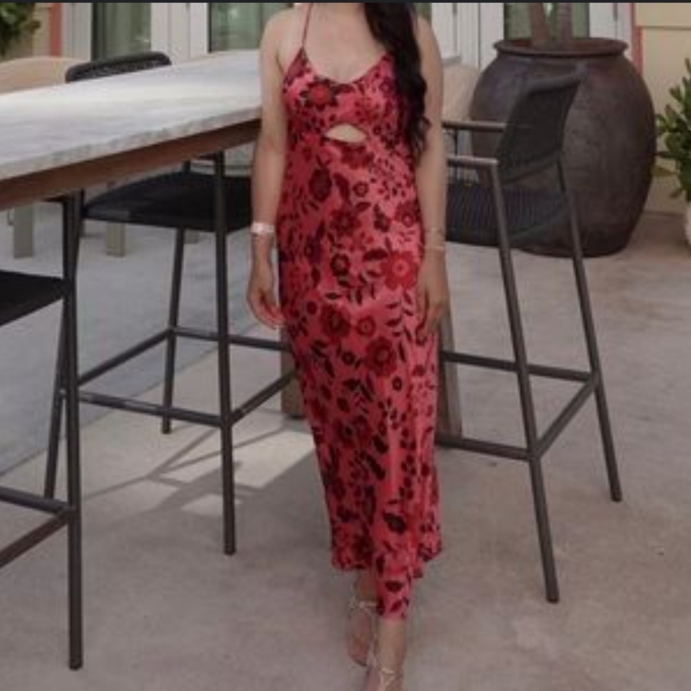 House of Harlow 1960 satin floral dress - Picture 3 of 12
